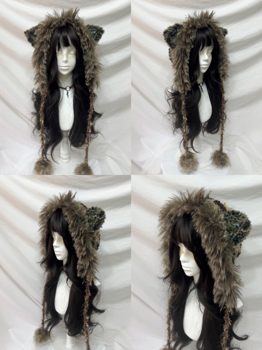 Animal Ear Pom-Pom Crochet Hat