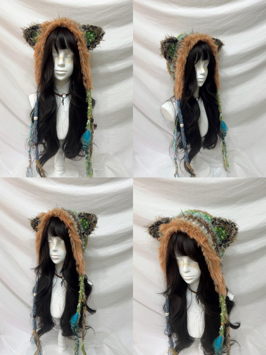 Animal Ear Pom-Pom Crochet Hat