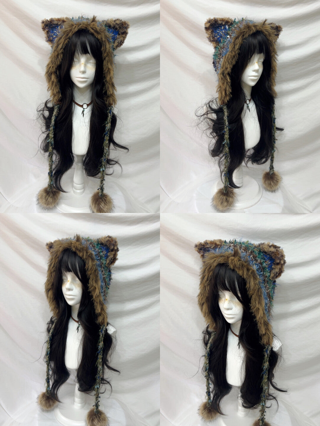 Animal Ear Pom-Pom Crochet Hat