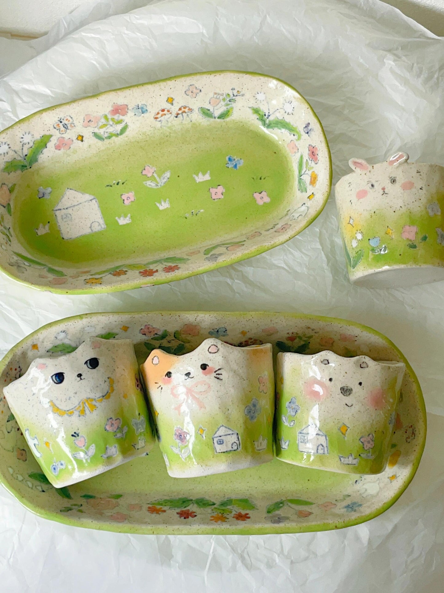 Animals on the Meadow Ceramic Plate