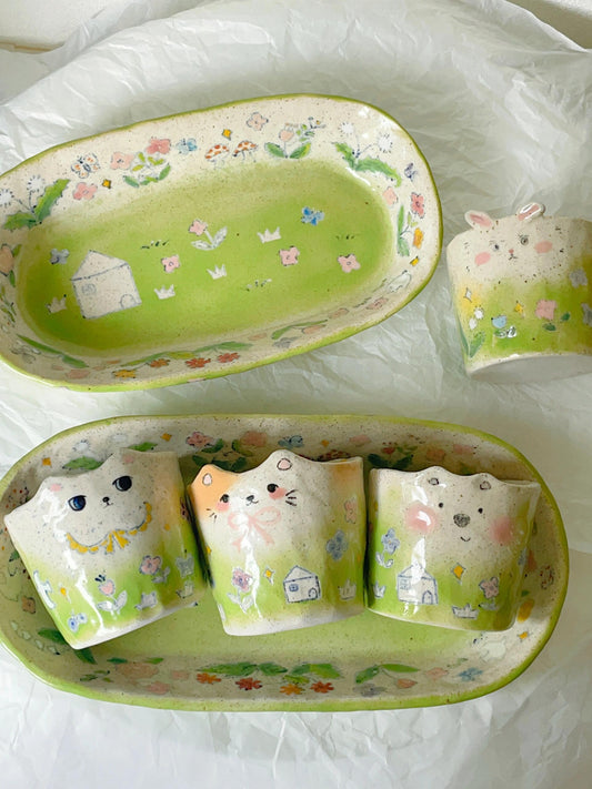 Animals on the Meadow Ceramic Plate
