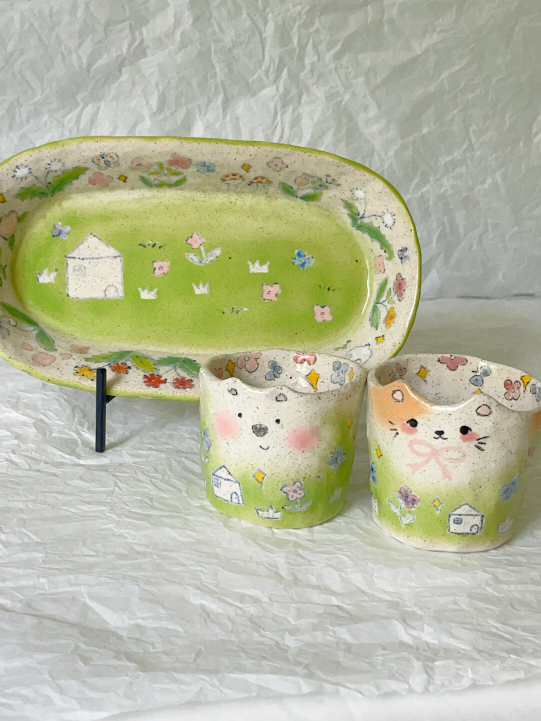 Animals on the Meadow Ceramic Plate