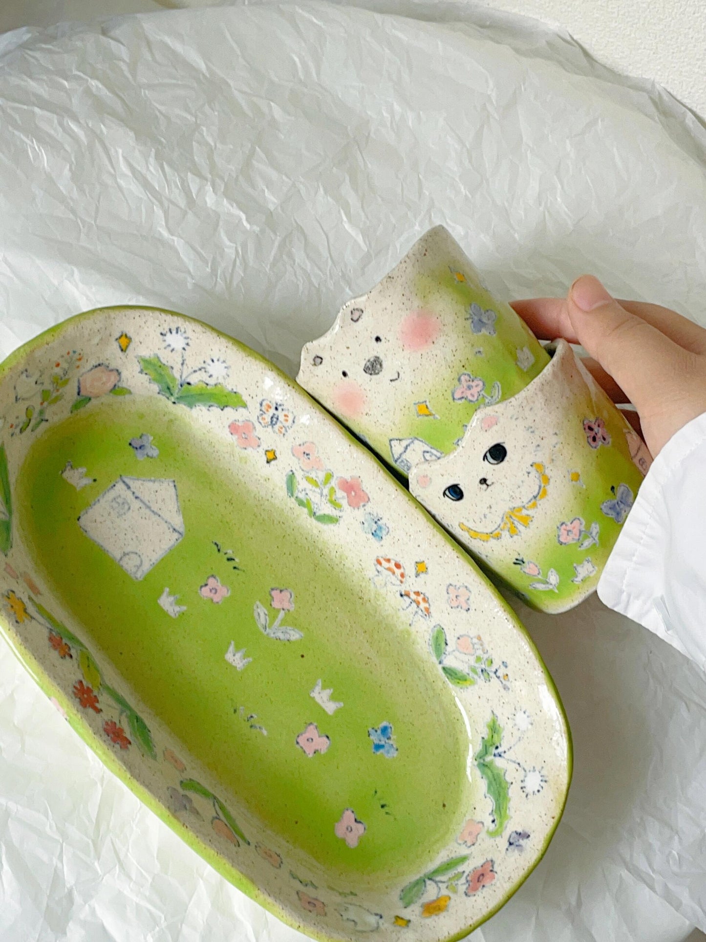 Animals on the Meadow Ceramic Plate