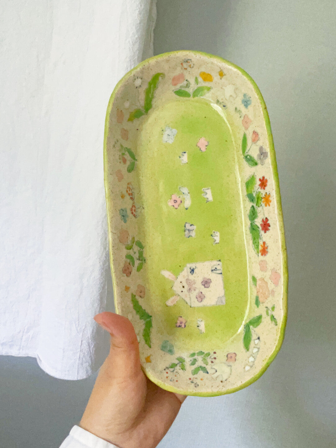 Animals on the Meadow Ceramic Plate