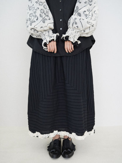 Artistic Irregular Textured Midi Skirt