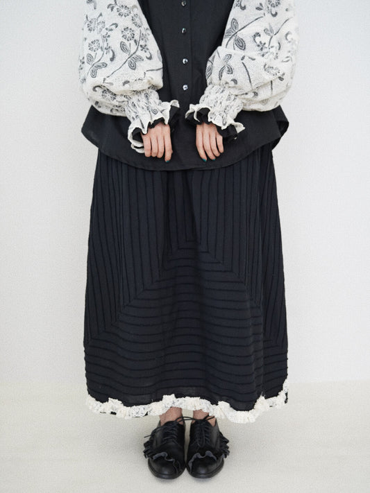 Artistic Irregular Textured Midi Skirt