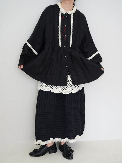 Artistic Irregular Textured Midi Skirt