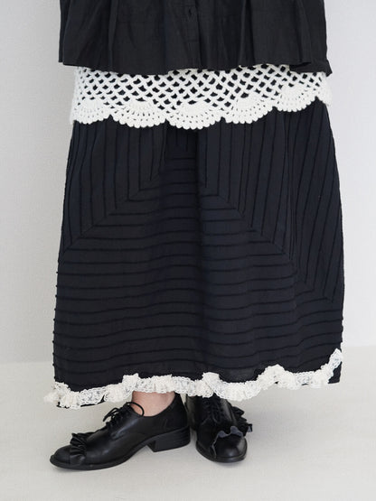 Artistic Irregular Textured Midi Skirt