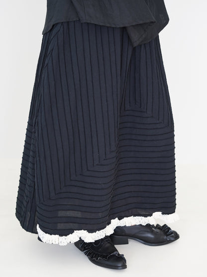 Artistic Irregular Textured Midi Skirt