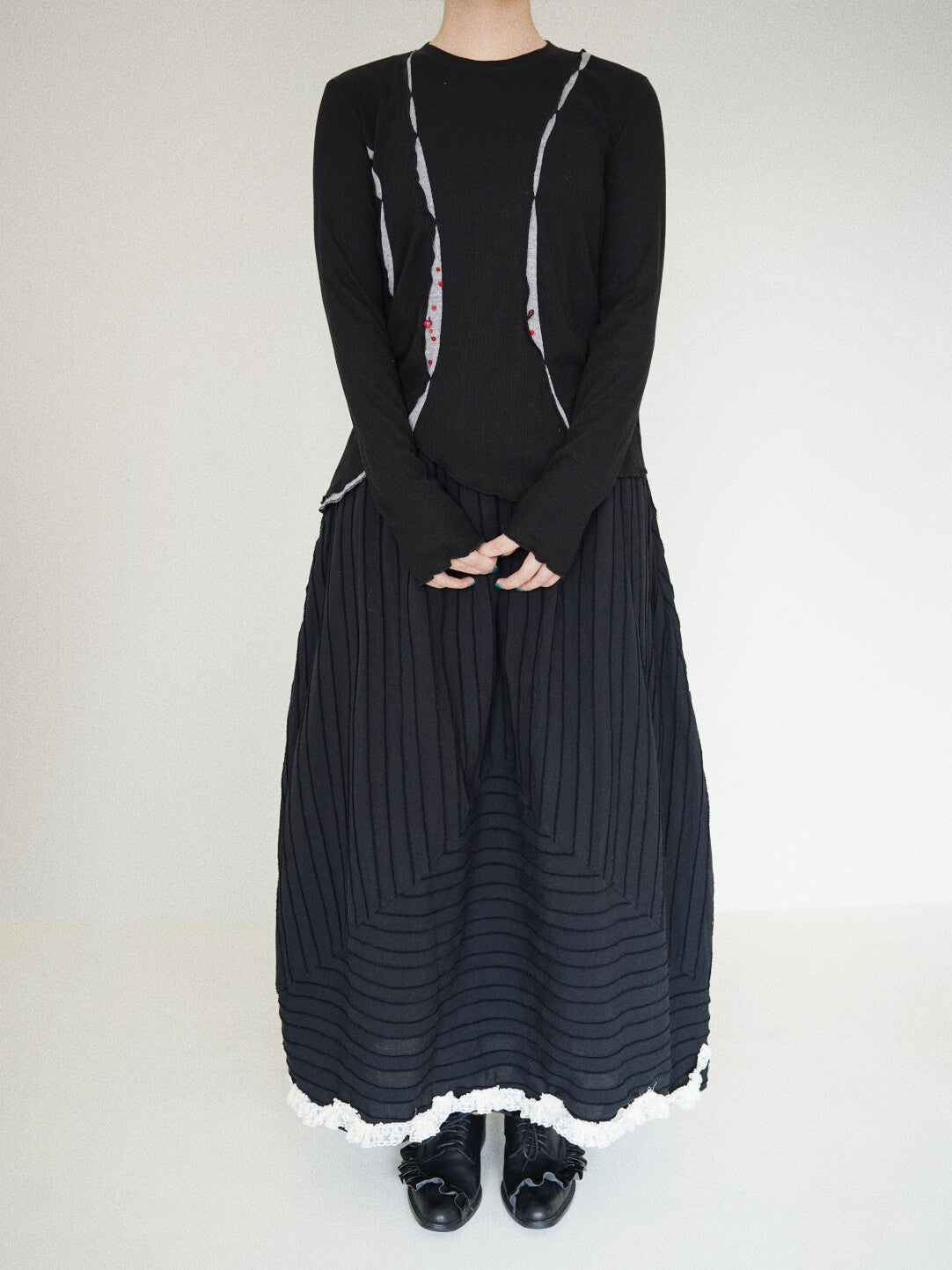 Artistic Irregular Textured Midi Skirt