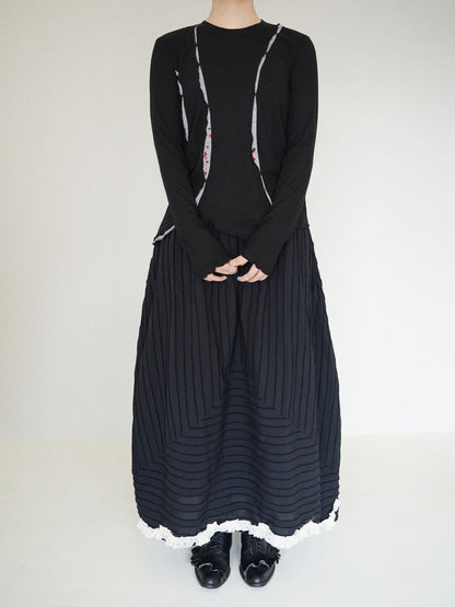 Artistic Irregular Textured Midi Skirt