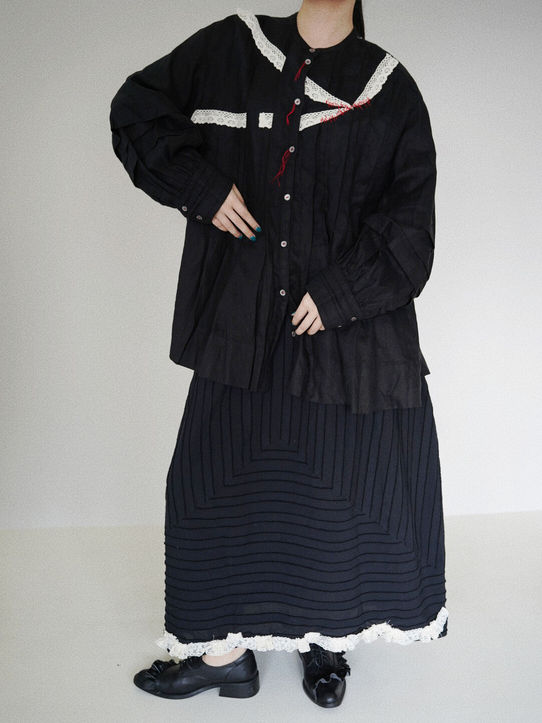 Artistic Irregular Textured Midi Skirt