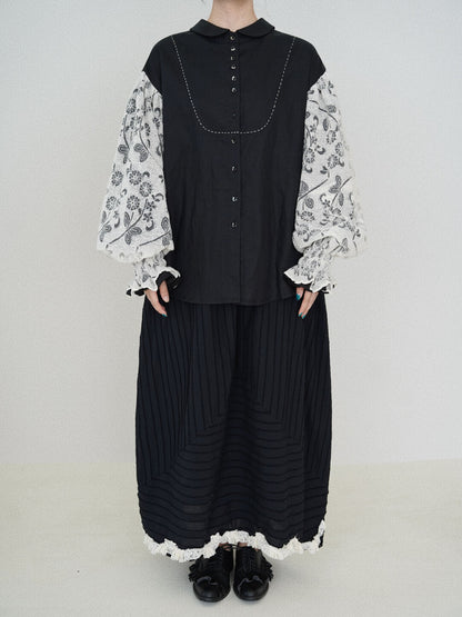 Artistic Irregular Textured Midi Skirt