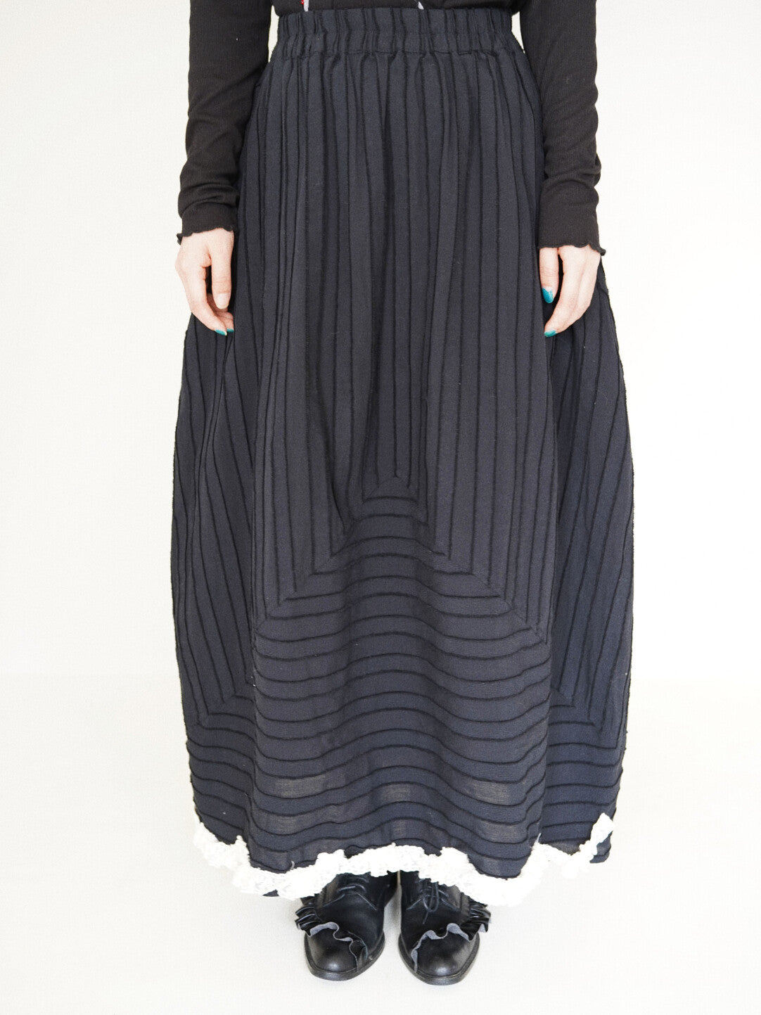 Artistic Irregular Textured Midi Skirt