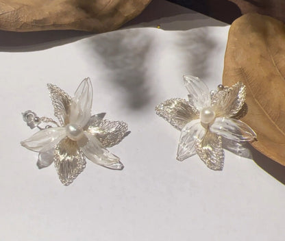 Artistic Metal Woven Flower Earrings