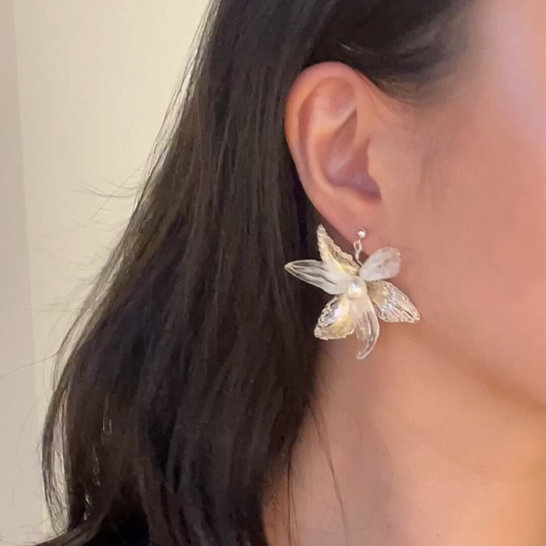 Artistic Metal Woven Flower Earrings