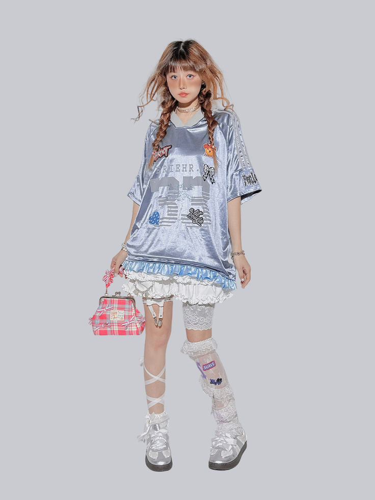 Asymmetrical Lace Strap Thigh-High Socks | Socks | Three Fleas