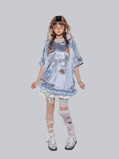 Asymmetrical Lace Strap Thigh-High Socks | Socks | Three Fleas
