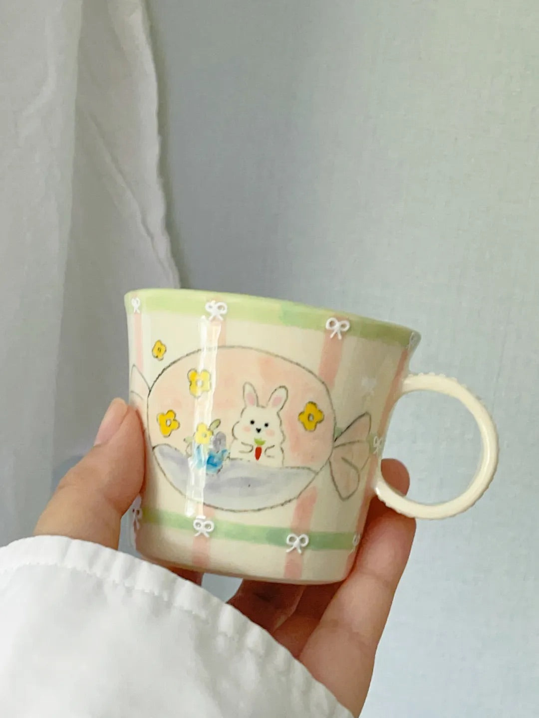Playful Garden Hand-Painted Ceramic Cup