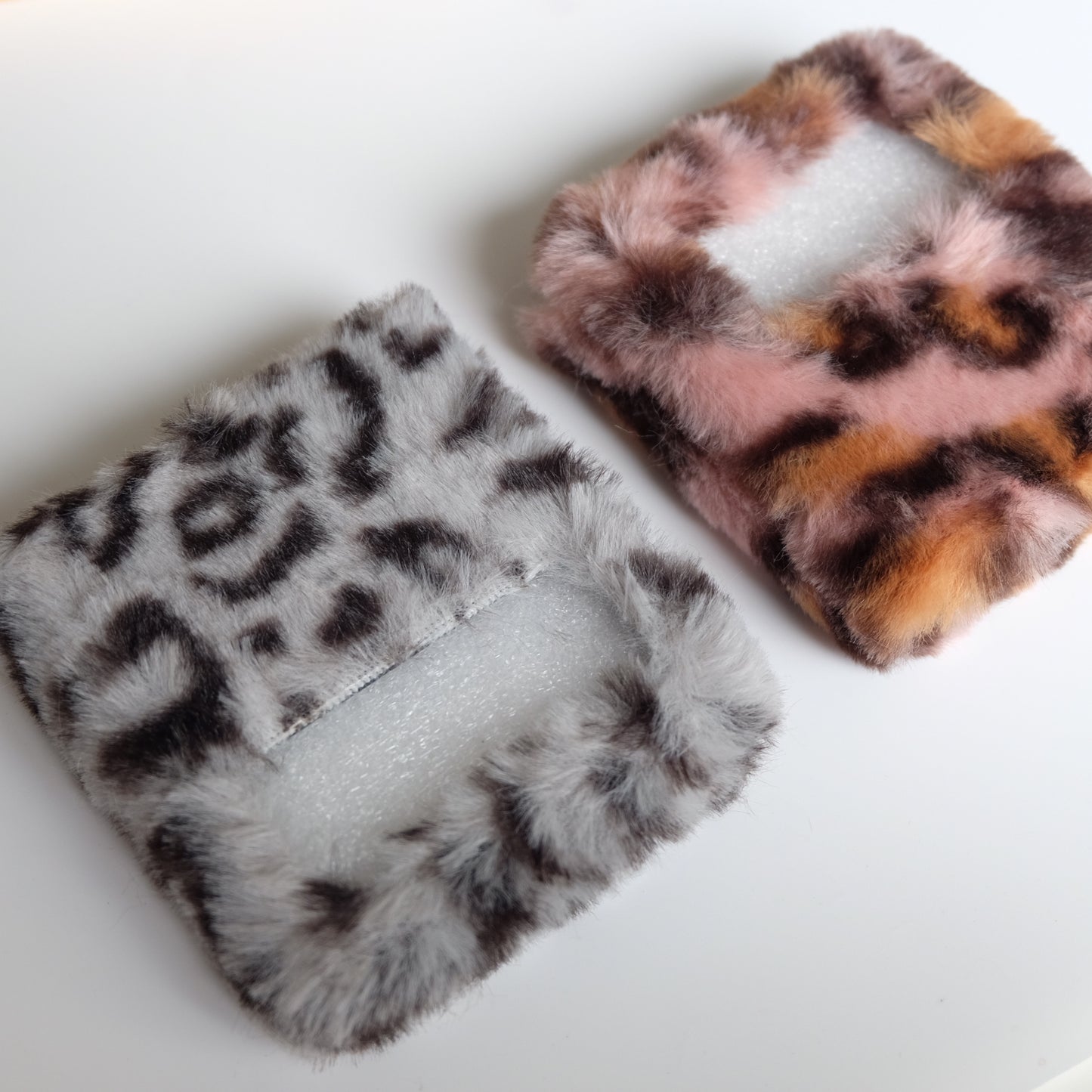 Leopard Print Furry Flip Phone Case
