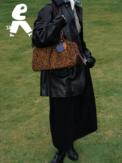 Leopard Print Casual Shoulder Bag