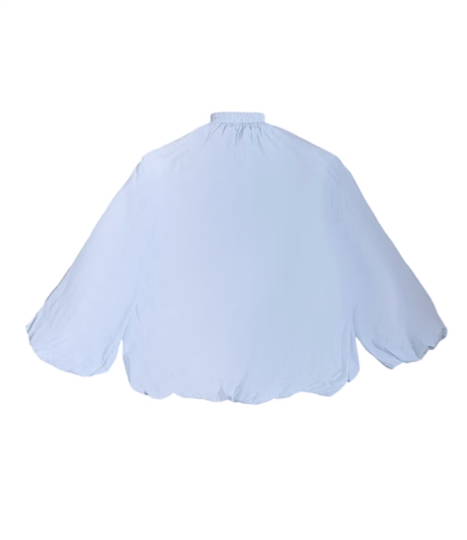 Baby Blue Bow Puff Sleeve Jacket