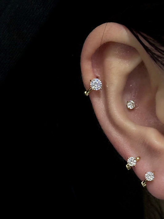 Babyring Vintage Gold Rhinestone Ear Cuff