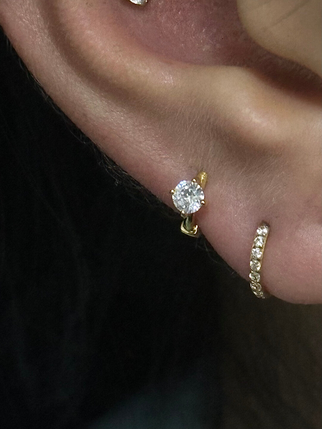 Babyring Vintage Gold Rhinestone Ear Cuff