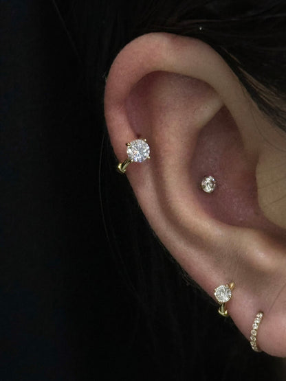 Babyring Vintage Gold Rhinestone Ear Cuff