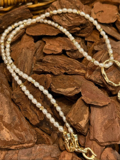 Backtrack Baroque Pearl Stacking Necklace