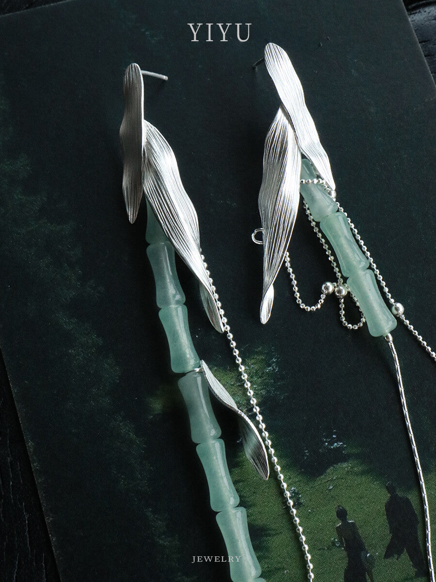Bamboo Shadow Silver Earrings