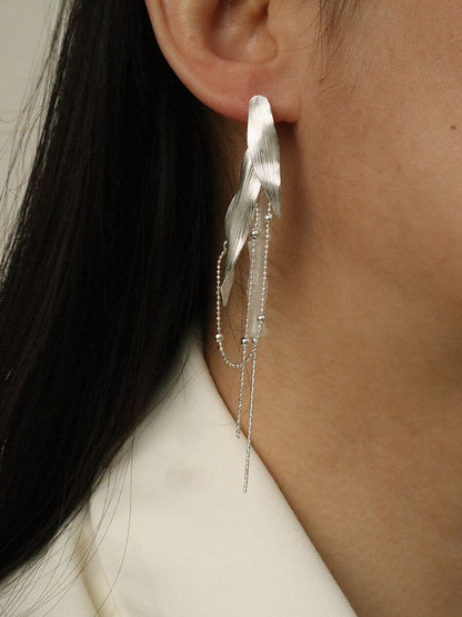 Bamboo Shadow Silver Earrings