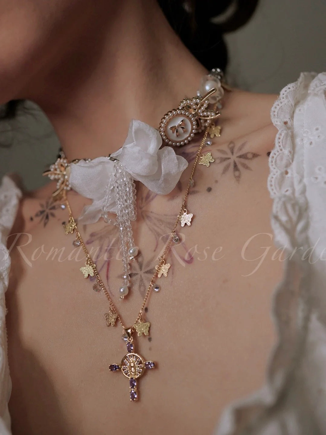Holy Princess Lace Pearl Beaded Tassel Bodice Set