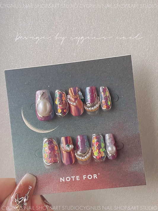 Baroque Mermaid Luxury Press On Nails Set