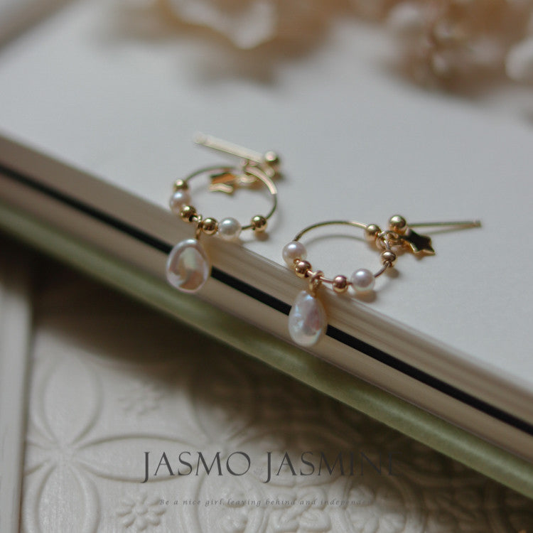Baroque Pearl Star Earrings