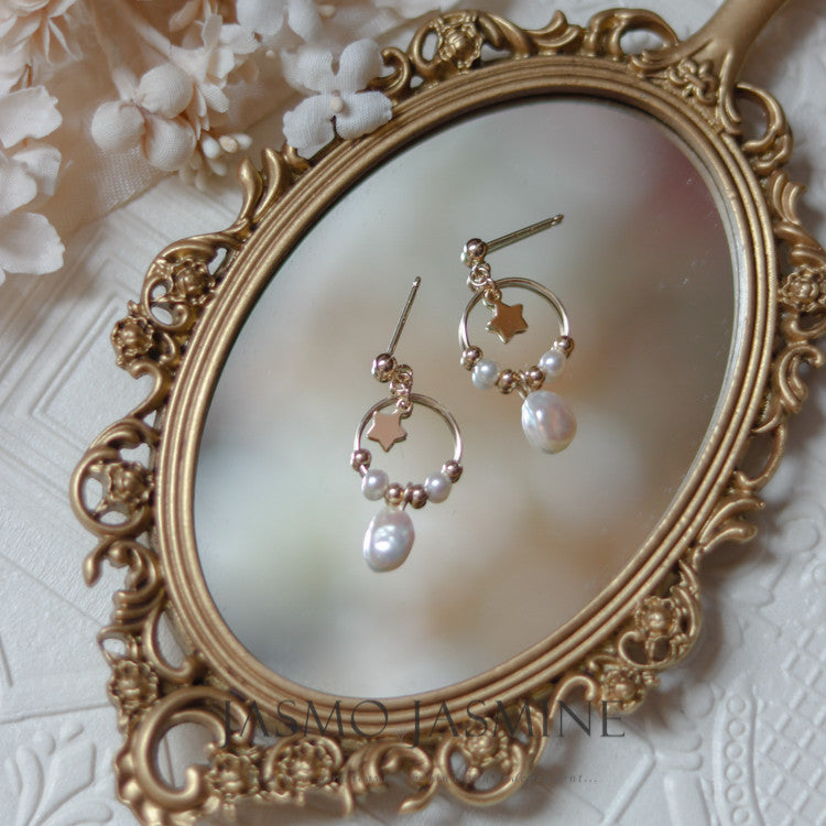 Baroque Pearl Star Earrings