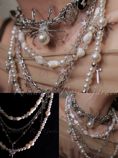 Baroque Spider Wing Pearl Choker