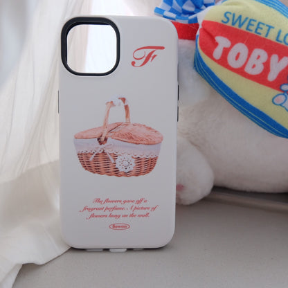 Basket Puppy Printed Double Layer Phone Case