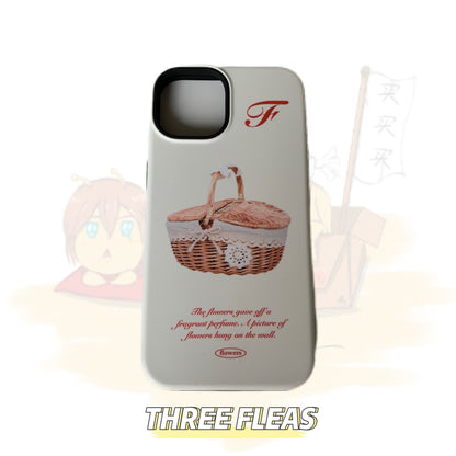 Basket Puppy Printed Double Layer Phone Case