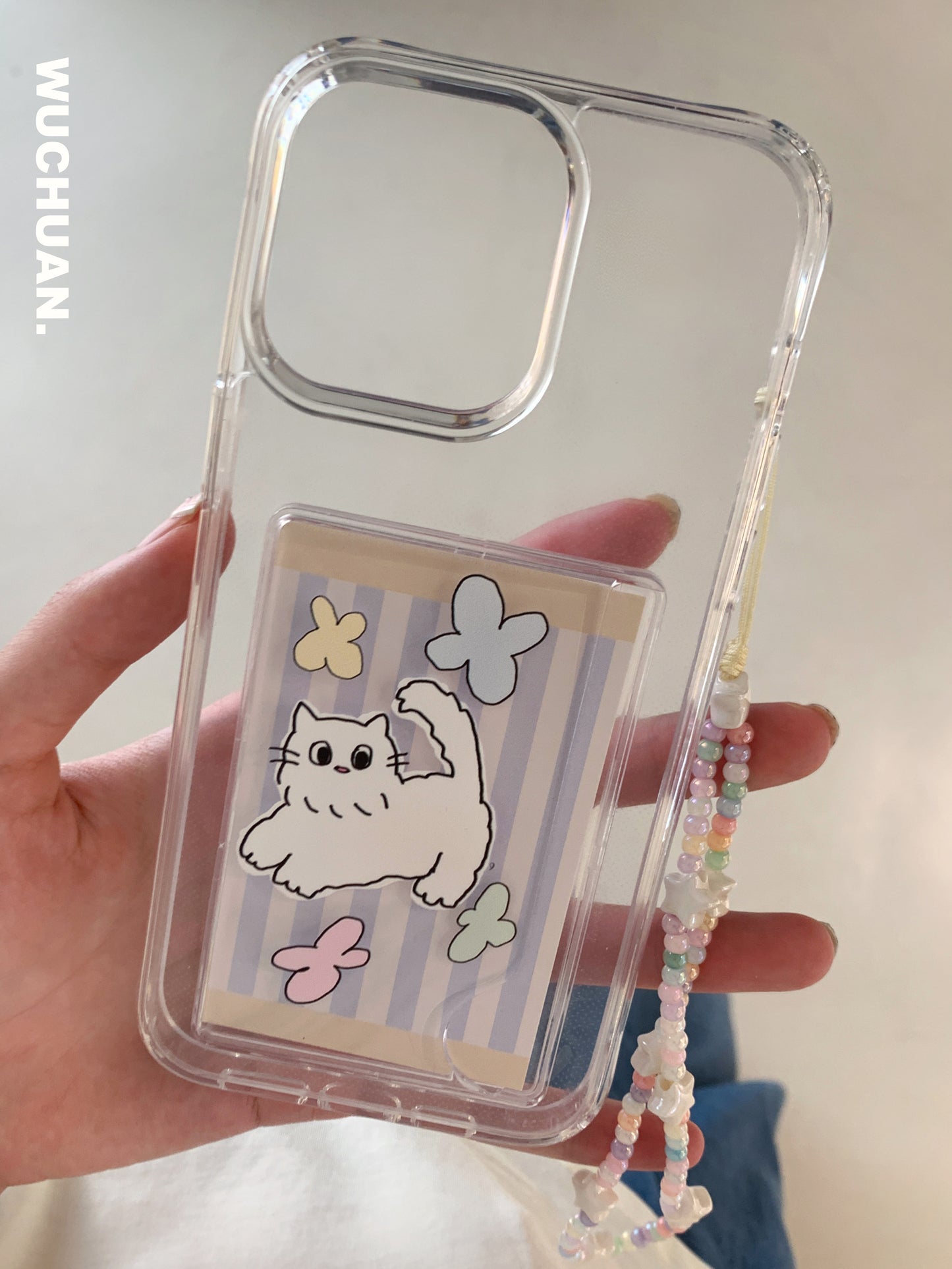 Bear Kitten Printed Phone Case with Card Slot