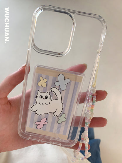 Bear Kitten Printed Phone Case with Card Slot