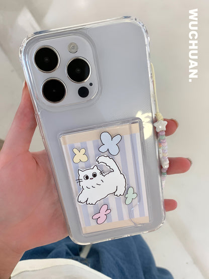 Bear Kitten Printed Phone Case with Card Slot