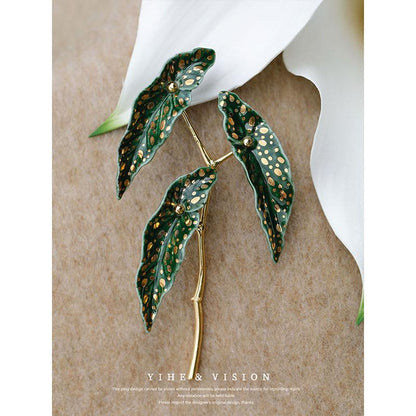 Begonia Ceramic Brooch