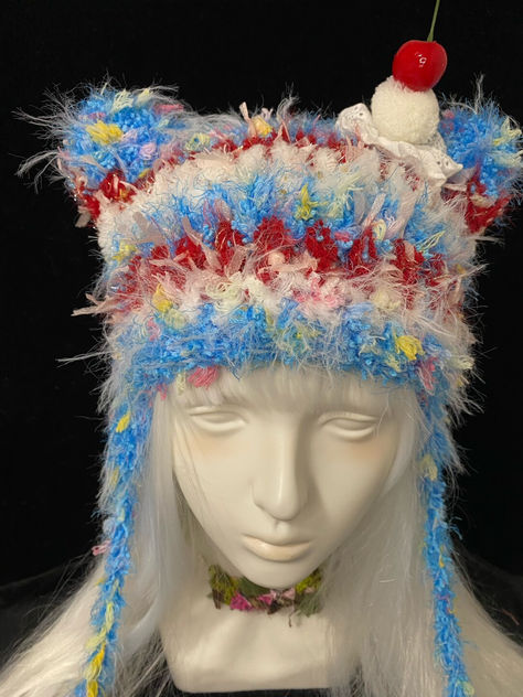 Berry Cream Fantasy Crochet Hat