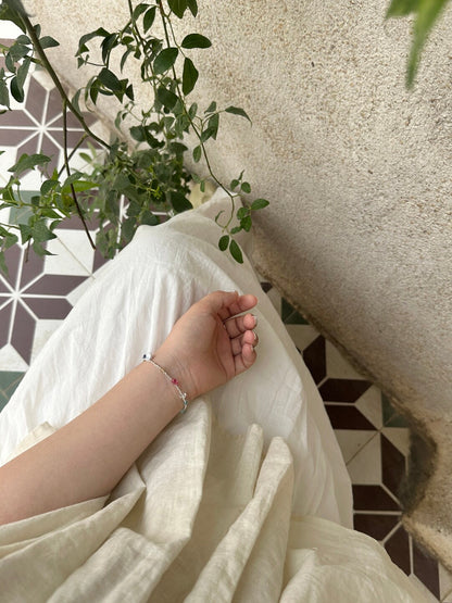 Berry Natural Stone Silver Bracelet