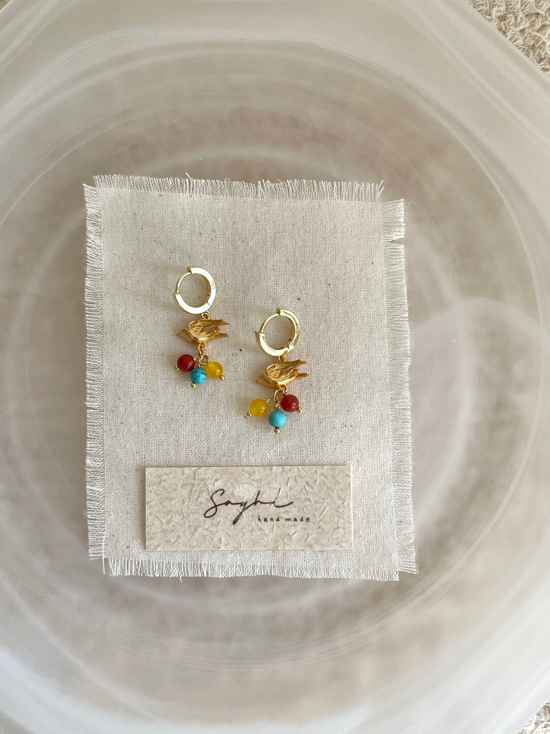 Berry and Bird Silver Earrings