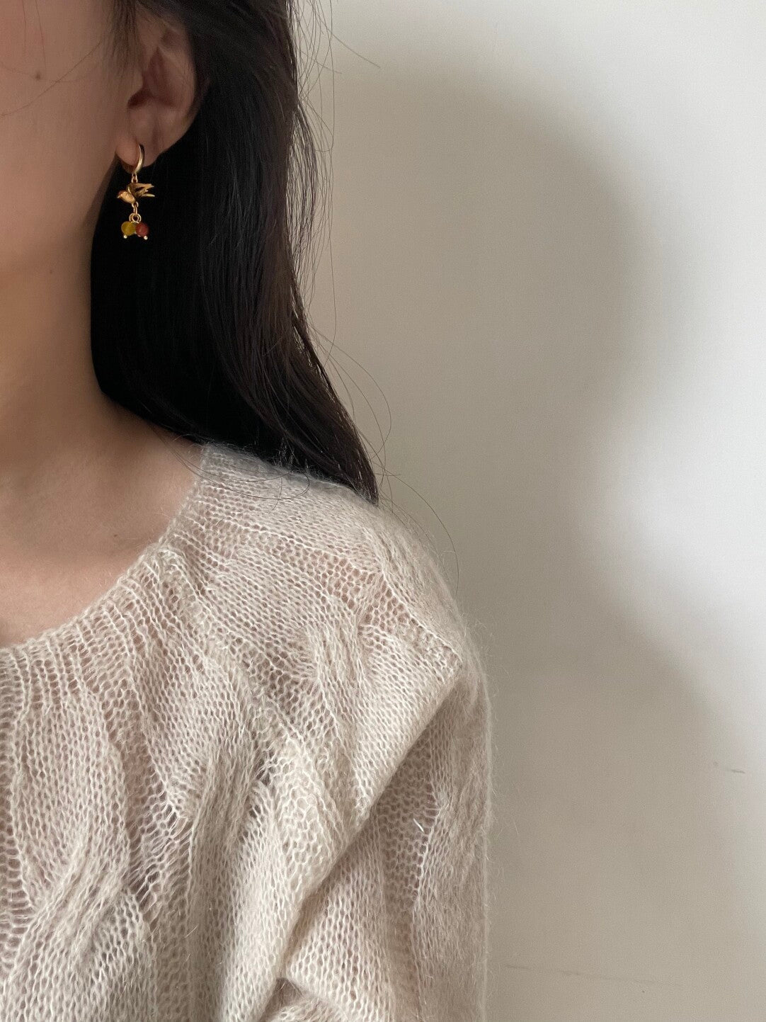 Berry and Bird Silver Earrings