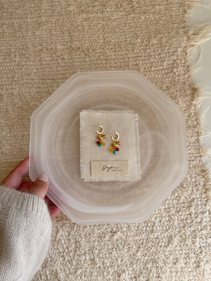 Berry and Bird Silver Earrings