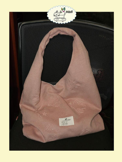 Bird Embroidered Soft Shoulder Bag