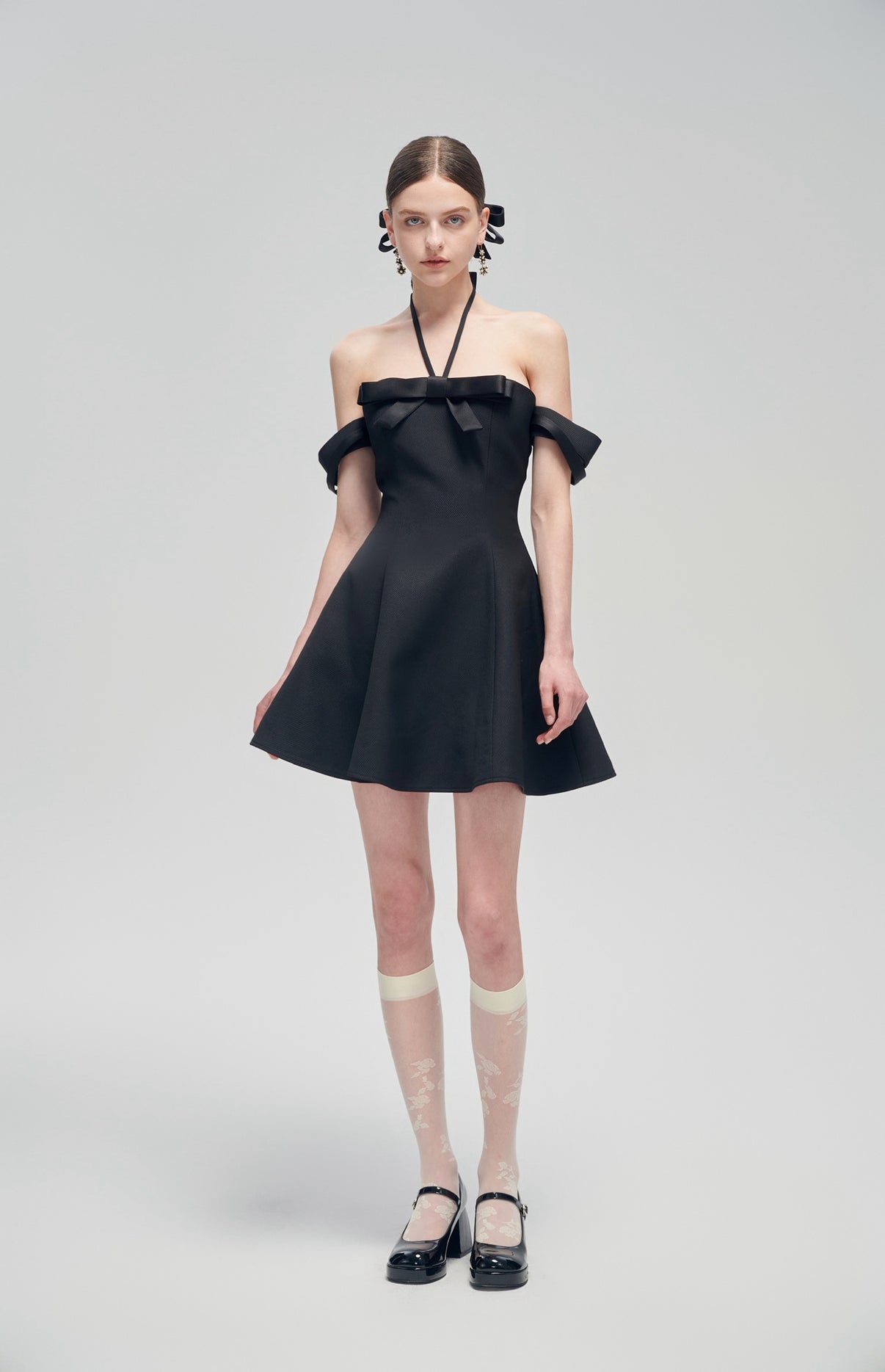 Bow Black Mini Dress